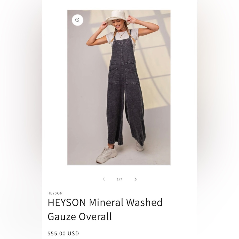HEYSON Mineral Washed Black Jumpsuit